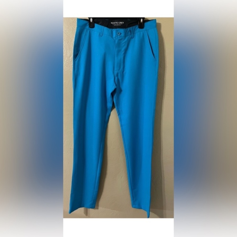Haus Of Grey MATTE GREY Men 32x34 Hawaiian Blue Performance Golf Pants